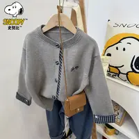 Snoopy/史努比男女童洋气春秋装长袖宝宝儿童毛衣针织开衫外套潮