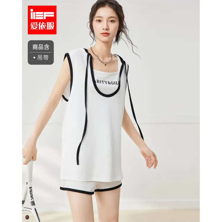 IEF/爱依服时尚套装2025夏季新款美式休闲运动风设计感上下套裤