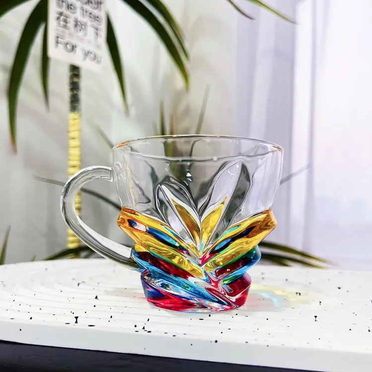 【瑞彩臻品汇】单支彩绘花开富贵水杯家用客厅精致水杯