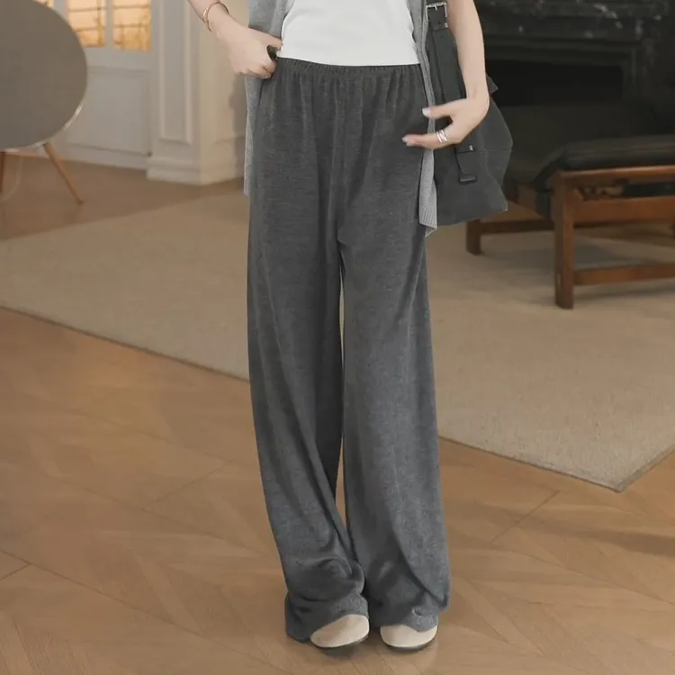 2025春夏无感裤春夏百搭松紧腰显瘦软糯舒适休闲裤LK2502532