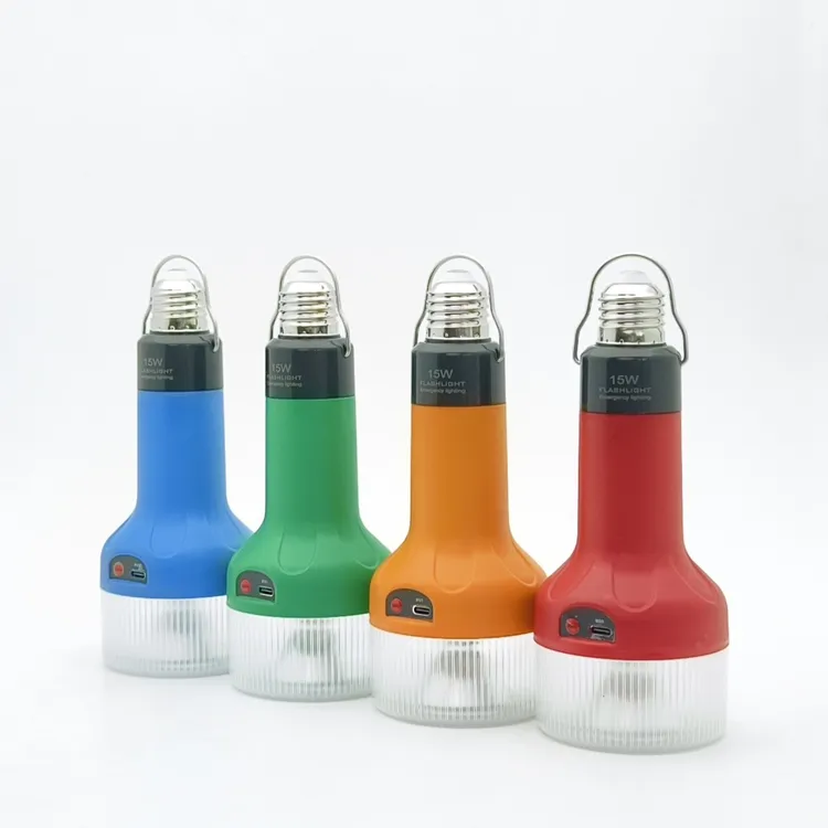 手电应急灯E27应急球泡灯USB充电手电筒停电应急灯露营照明灯