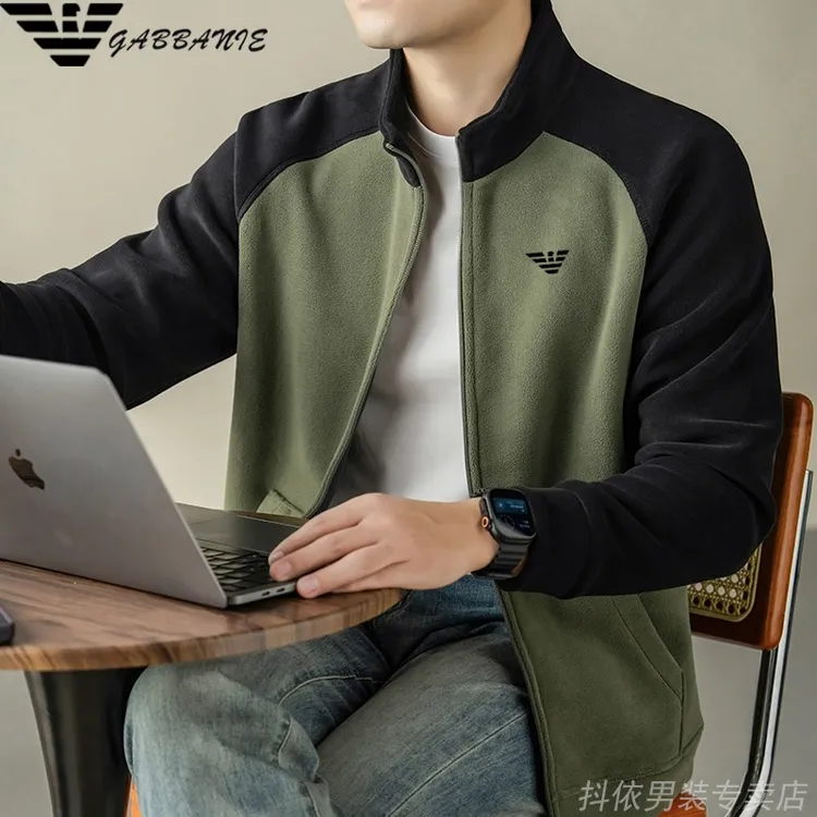 GABB意大利专柜品牌男士卫衣立领拉链开衫潮流拼色奥粒绒秋冬外套