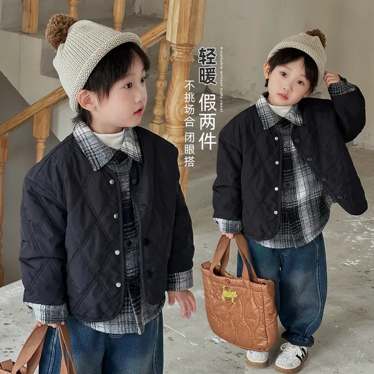 男童加厚外套假两件2025新款秋冬装儿童宝宝 AC25098悠悠童话童装