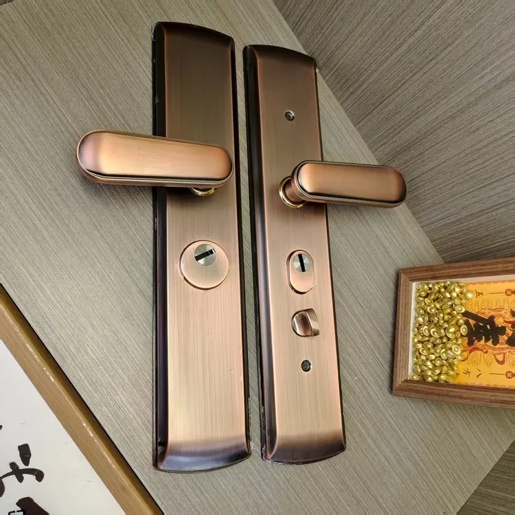 （拍一发十）008 铁红古双拉簧多功能防盗门拉手双加铁成加厚防撬