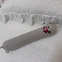 100纯雨露麻物理调理护颈低枕款绣花可拆劲椎枕