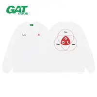 GAT（交叉圆形）绿标秋冬款宽松男女同款纯棉重百搭磅潮牌长袖T恤