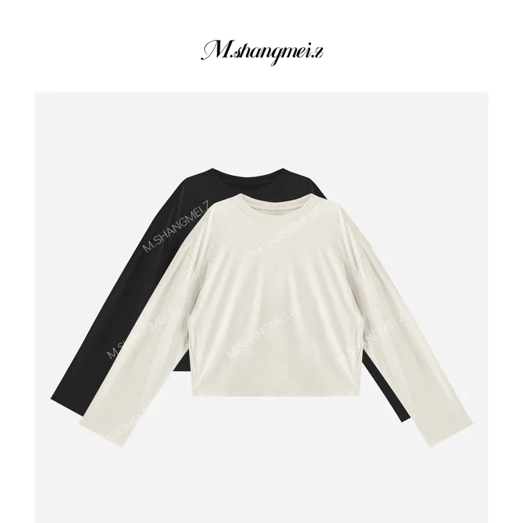 M.SHANGMEI.Z/沐熙【慵懒有型】美大哥随性舒适松弛长袖T恤X08T3703