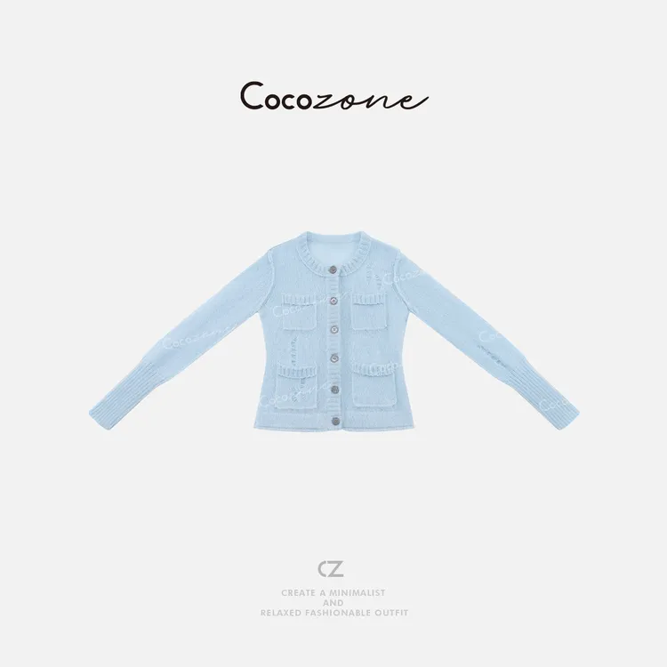 COCO ZONE 刘一一【马海毛混纺】单排扣利落有型毛织上衣 CD2A1489