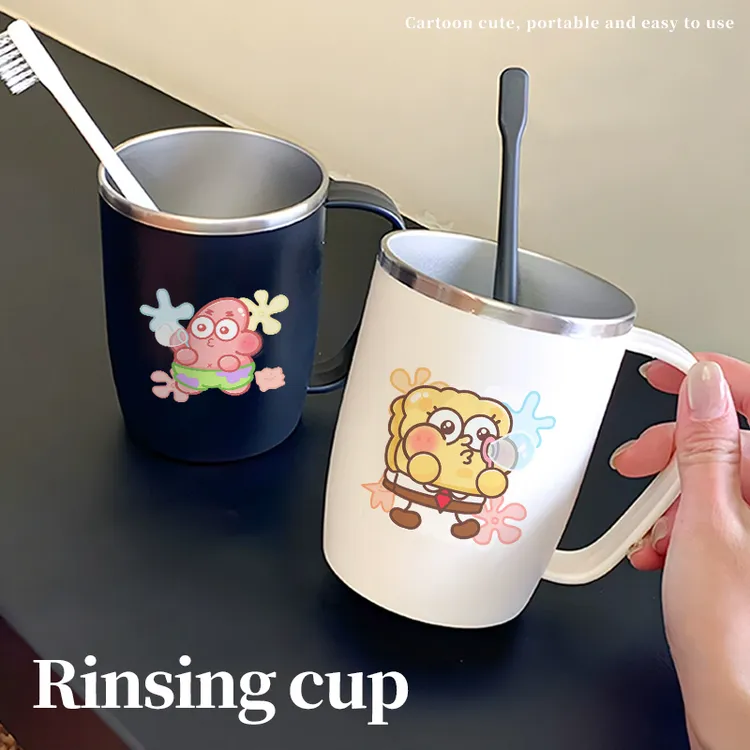 海绵宝宝情侣刷牙漱口杯牙杯牙刷杯家用防霉抗菌牙缸洗漱杯牙具杯