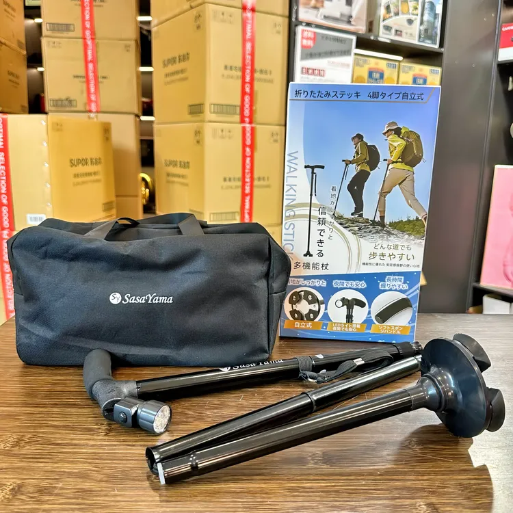 【日单】sasayama登山拐杖耐用舒适防滑拐杖LED带灯可折叠便携