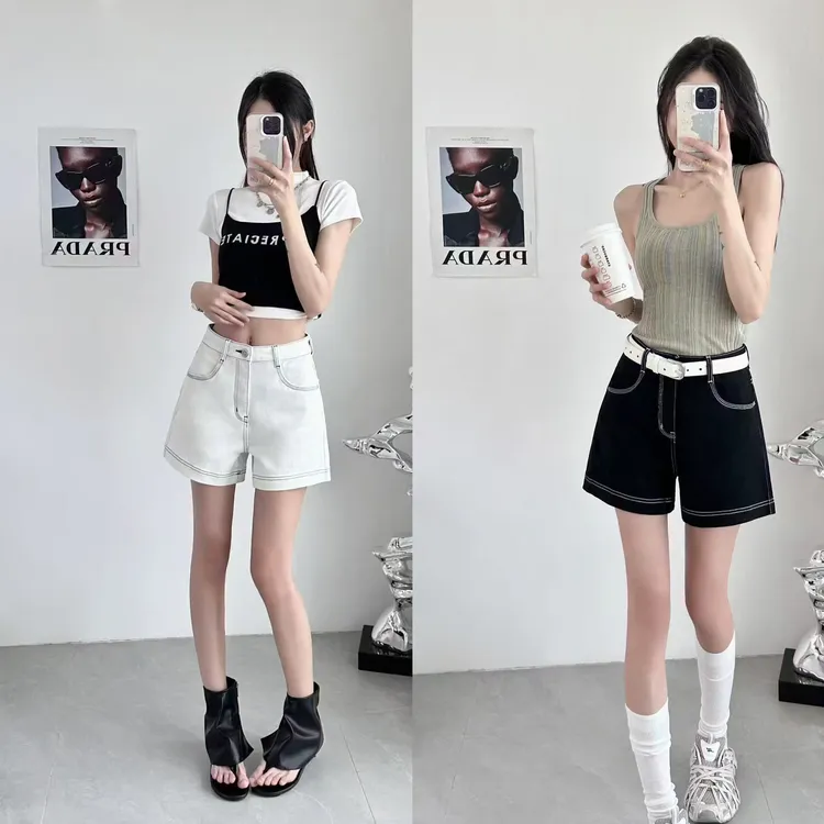 高腰少女风短裤夏季休闲裤设计感休闲风薄款外穿