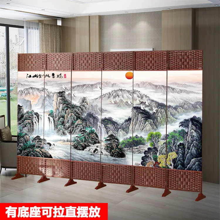 新款屏风隔断家用客厅折叠卧室帘进门双面简易玄关墙移动折叠座屏