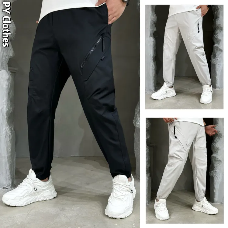 胖语大码男装 2025年秋季加厚户外防风重工拼段冲锋束脚裤9285#N