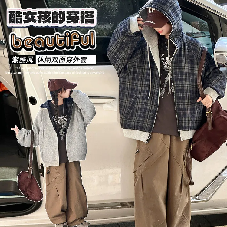 女童外套秋装外穿薄款2025新款洋气时髦女孩高级感春秋爆款上衣潮