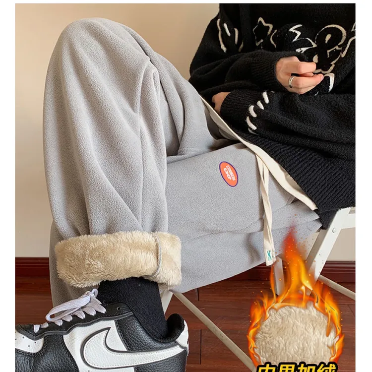 加绒加厚摇粒绒羊羔绒卫裤男款卫裤女款卫裤加绒保暖大码