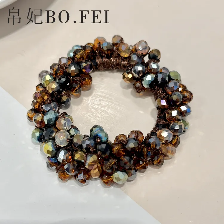 帛妃韩版晶钻水钻高闪手工串珠手链头绳皮筋