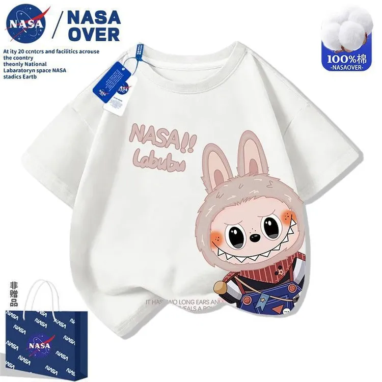 NASA卡通拉布布t恤短袖上衣男女童2025夏季新款可爱超萌儿童衣服