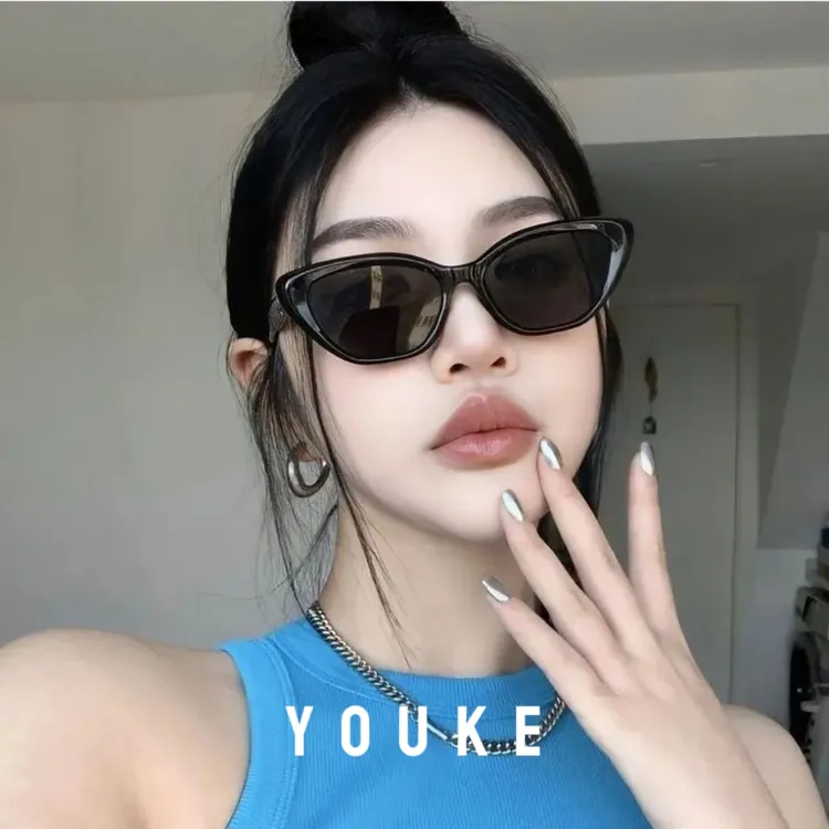 方圆脸猫眼墨镜2025新款简约高级感网红防晒太阳眼镜显瘦太阳镜