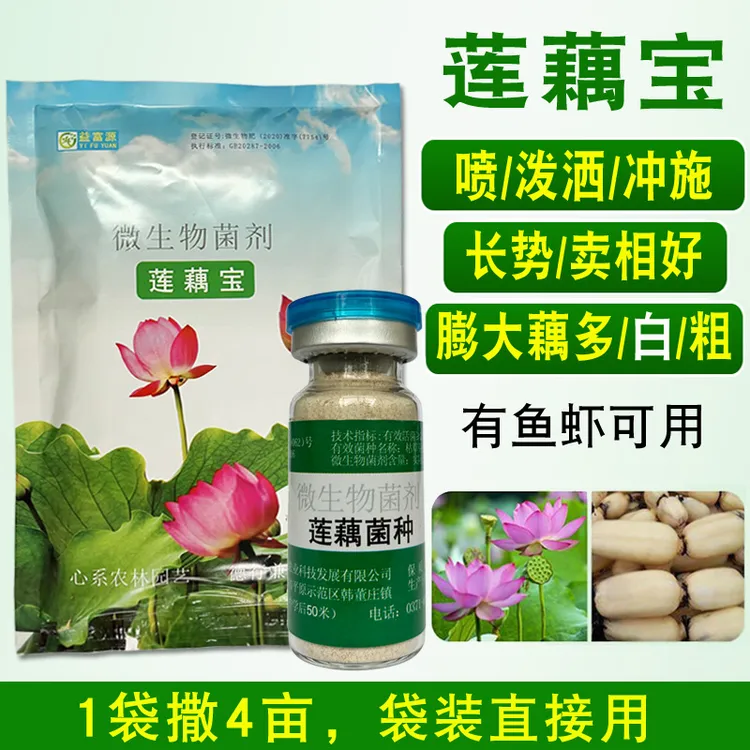 莲藕菌种莲藕宝膨大素生长减少麻点藕锈藕带营养液生物肥料益富源