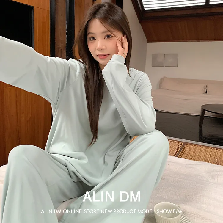 ins风韩版德绒睡衣女秋冬季保暖长袖长裤居服套装学生宿舍可外穿