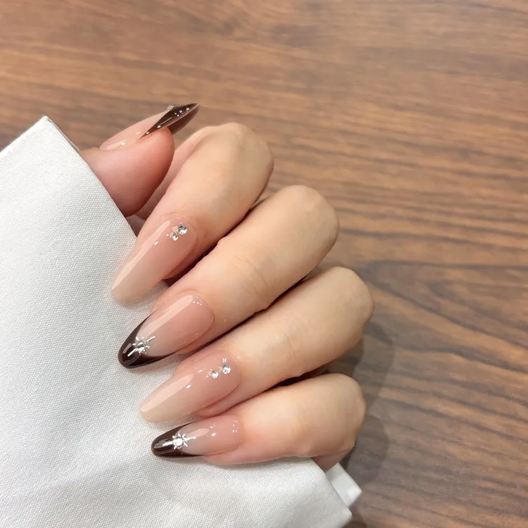 【心愿】秋冬新款法式渐变高级感中长款显白纯手工穿戴甲