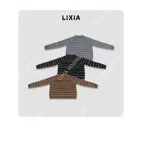 LIXIA【条街感】INS风纯绵羊毛条纹拼接设计慵懒绵羊毛衣-D9692