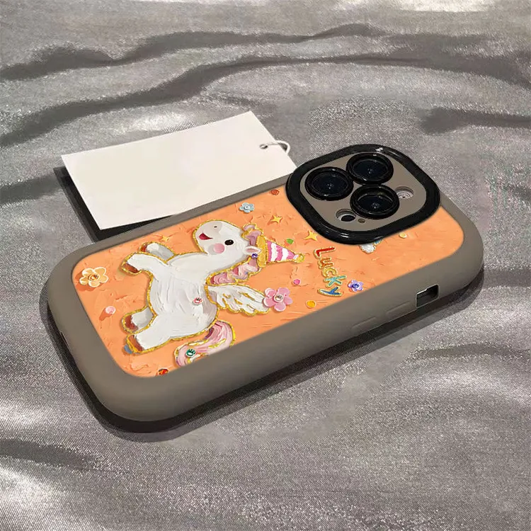 油画小马适用iphone17苹果16promax1514手机壳泡芙131211全包软