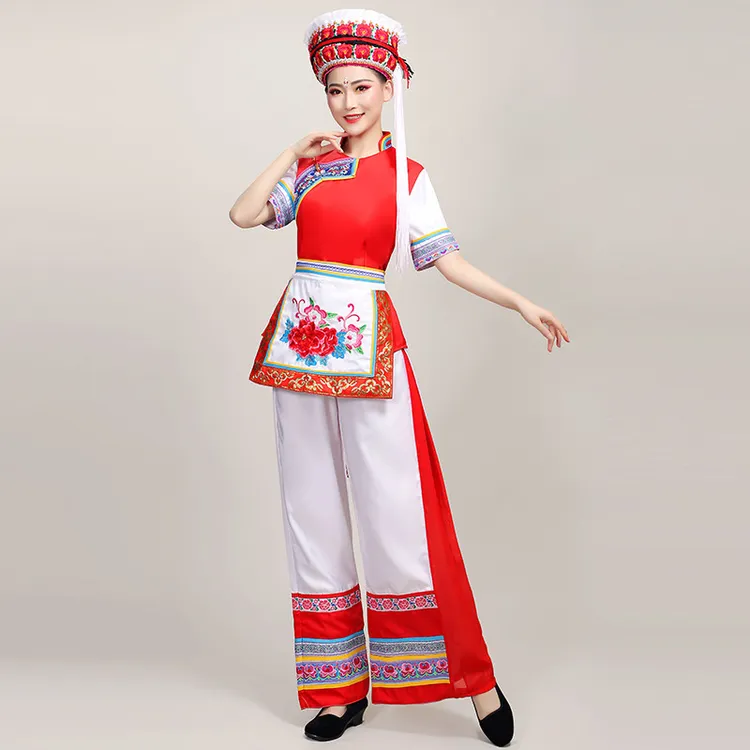 白族服装云南大理少数民族表演服装刺绣纯舞台表演服装新