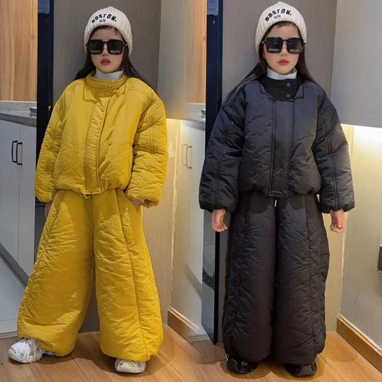 女童洋气加厚棉衣棉裤冬装套装中大童女孩休闲百搭时尚儿童两件套