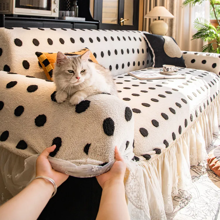 虹原风尚毛绒沙发套罩防猫抓2025新款沙发罩全包万能套防滑保护套