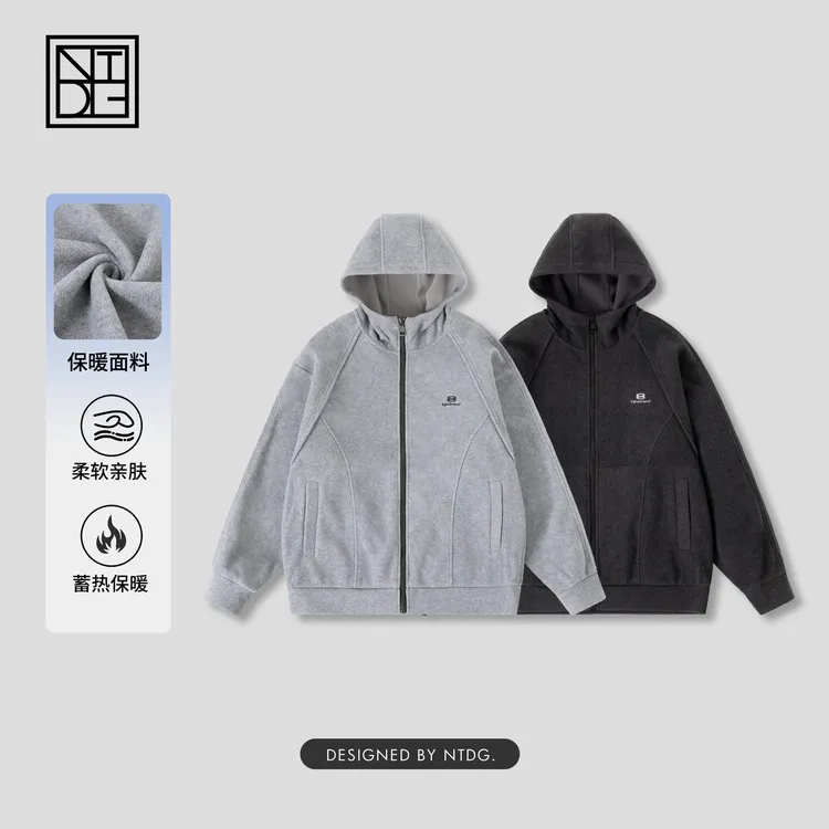 NTDG-ONE冬季保暖时尚休闲双面摇粒绒外套DM-25609