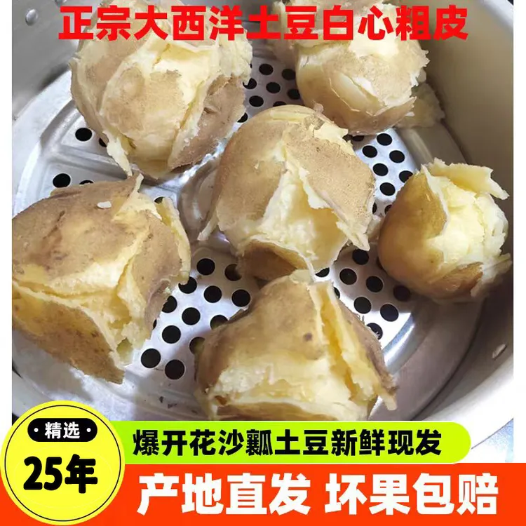 25年新鲜大西洋土豆白心沙面粗皮马铃薯当季蔬菜土豆薯片专用土豆