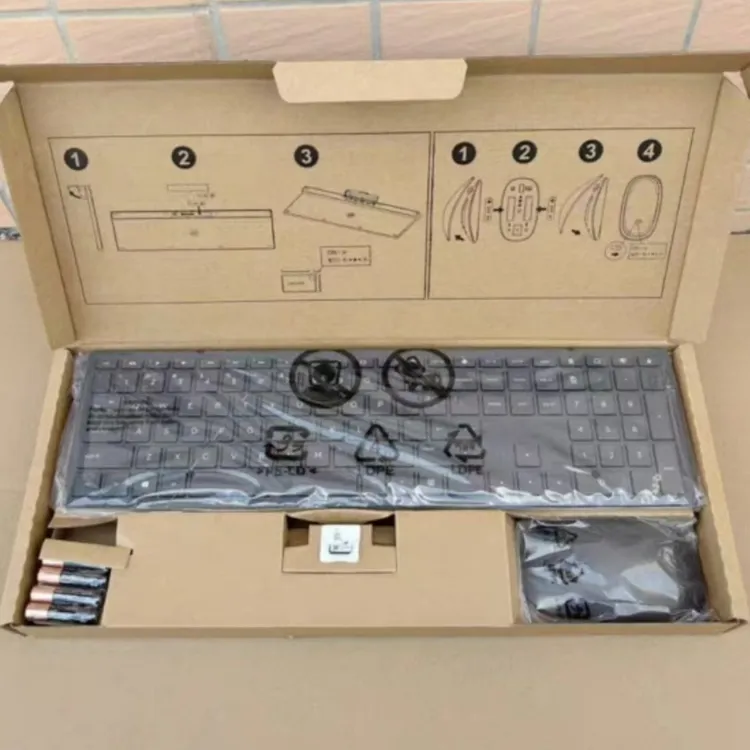 HSA-P003K标准英文无线键鼠套装2.4G剪刀脚超薄金属机身