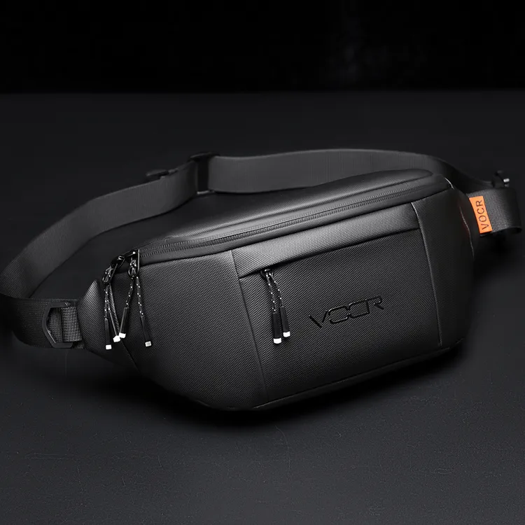 2025新款男包潮流斜挎包简约腰包户外运动跑步男生包骑行机车包