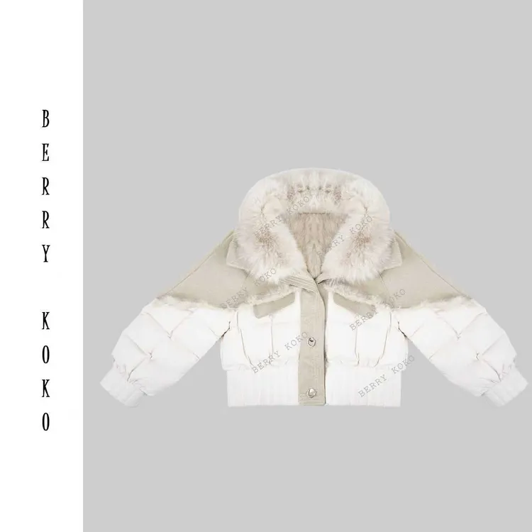 秋冬高品质“狐狸毛”领内里“獭兔”“鹅绒”显瘦收腰鹅绒派克服 W145