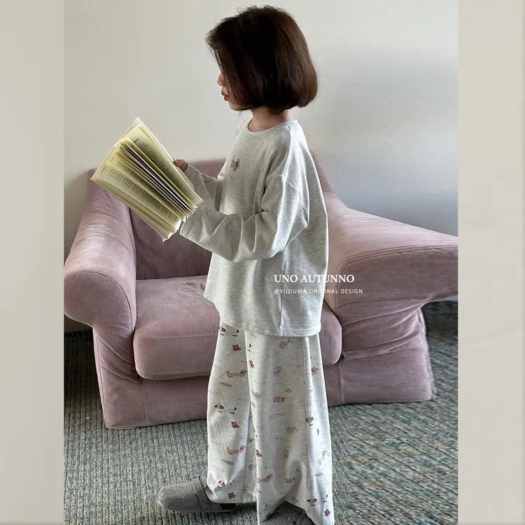 现货「UNO AUTUNNO」【彩绘派对】云朵绒女中大童居家服套装GQ1705