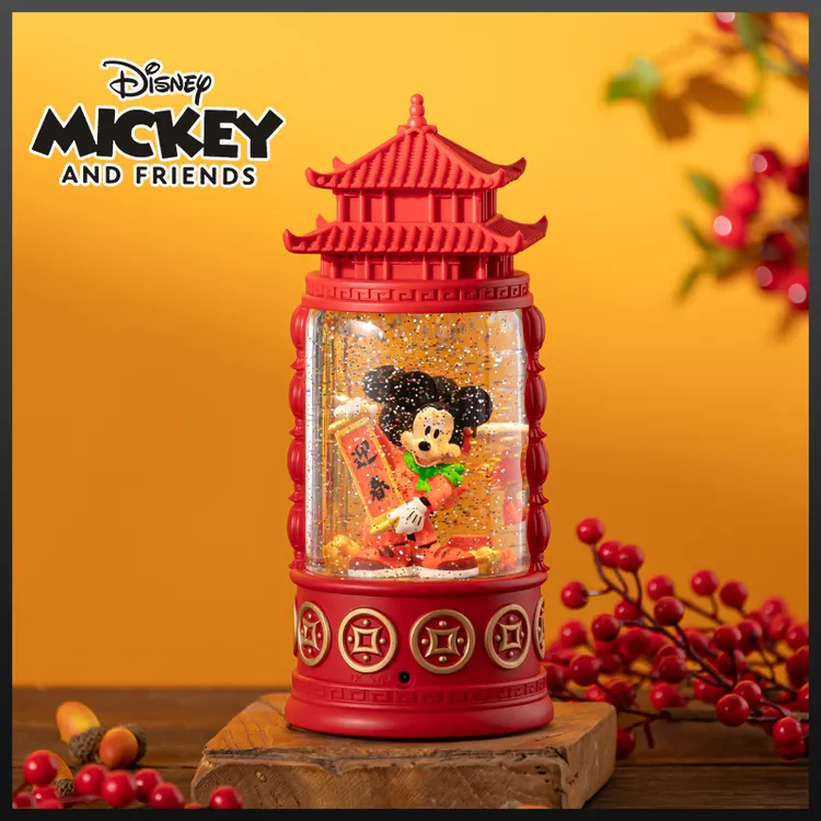 迪士尼米老鼠可旋转音乐盒八音盒水晶球款新年喜庆场合送礼物开业