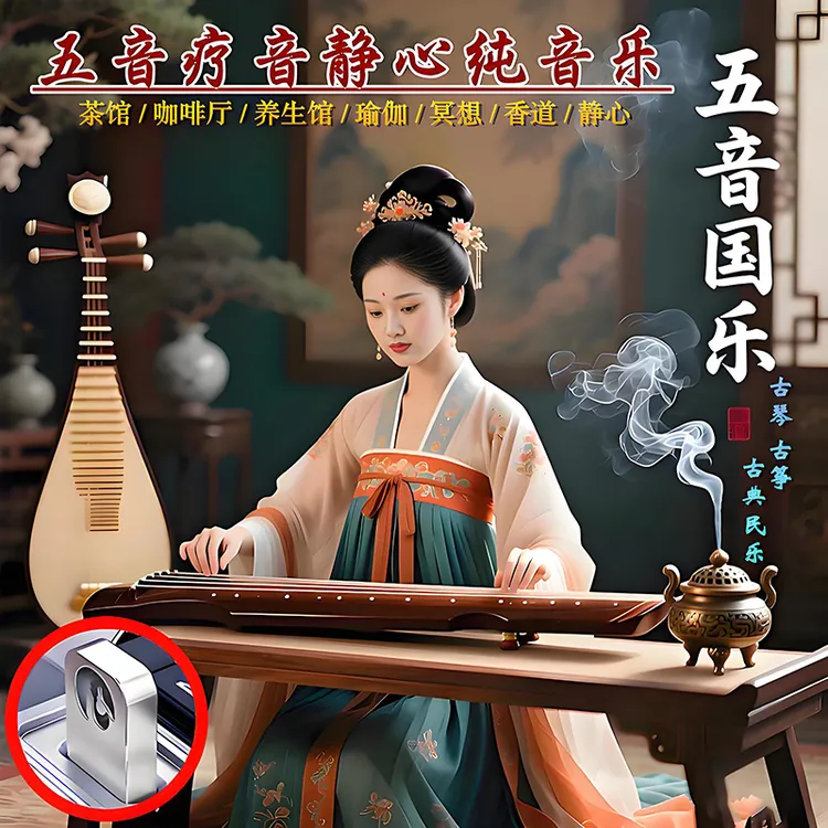 五音五行静心1200古典纯音乐车载U盘通用型茶室瑜伽书房便携小巧