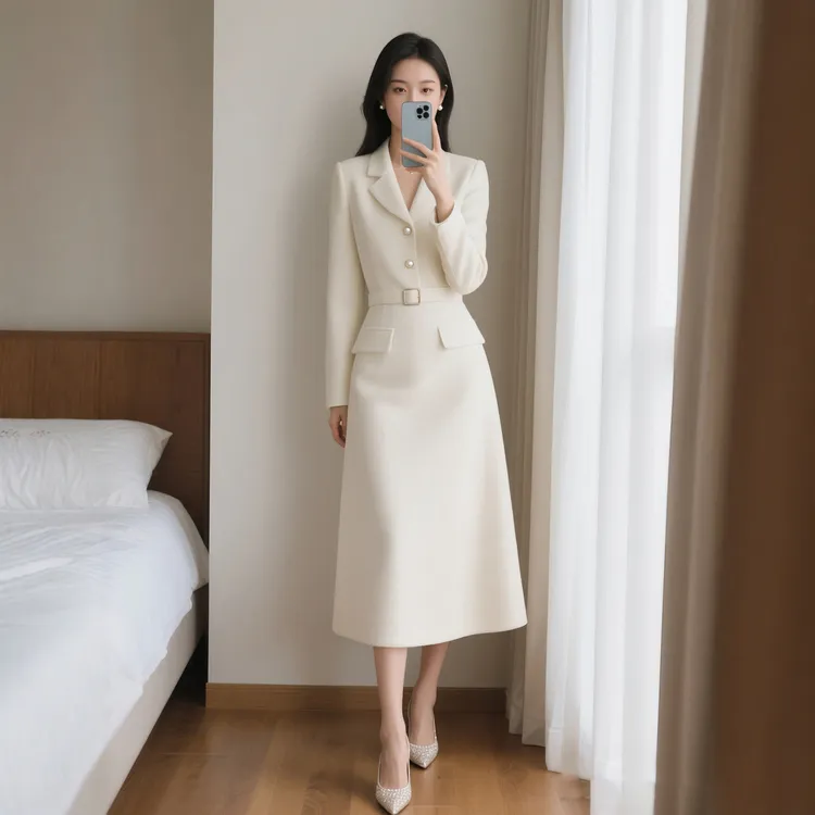 秋冬新款女装法式高端气质收腰西装连衣裙秋季通勤小香风时尚轻奢