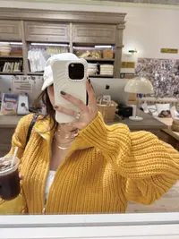 TTS【柔软时光】含羊毛慵懒韩系风拉链宽松针织衫毛衣外套早秋新品