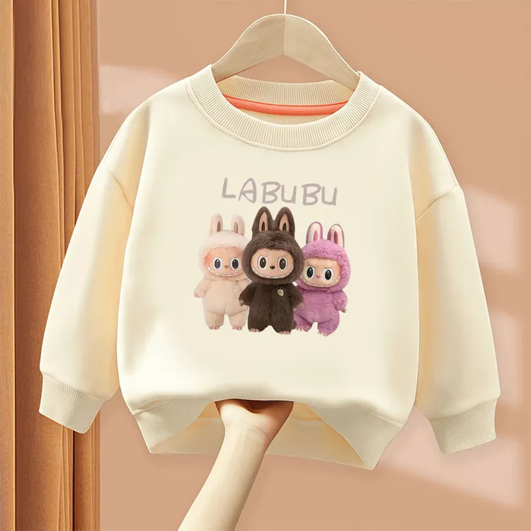 韩版潮牌春秋款圆领休闲卡通卫衣男女童上衣洋气宝宝宅萌系打底衫
