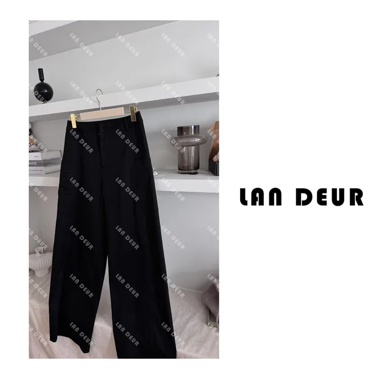 【复古几何】山本风黑色阔腿时尚休闲宽松显瘦口袋长裤子女