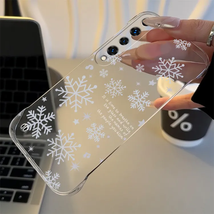 满屏雪花适用于小米10手机壳透明创意Xiaomi 10s无边框PC壳简约风