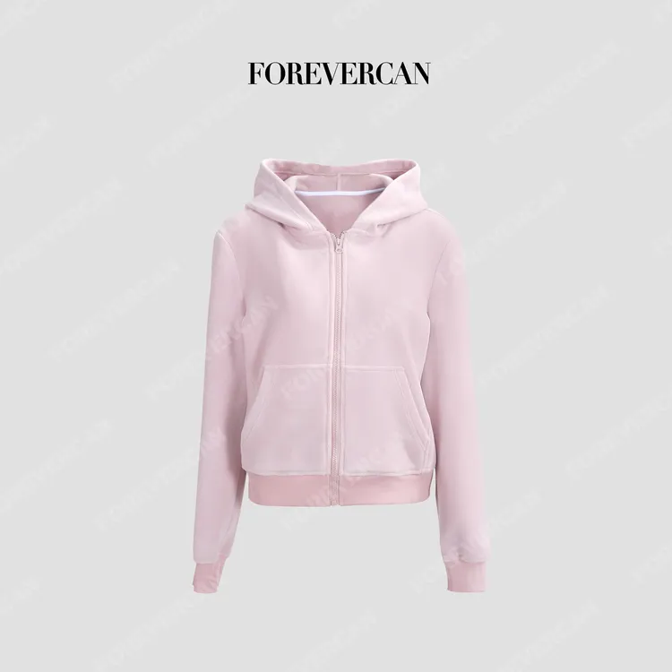 FOREVERCAN“白桃卫衣”慵懒休闲百搭显瘦连帽卫衣WC24048