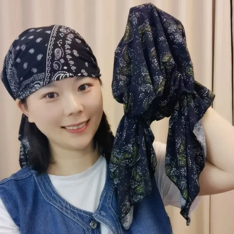 加大版包头帽女时尚洋气百搭长飘带男女情侣款帽子遮白发