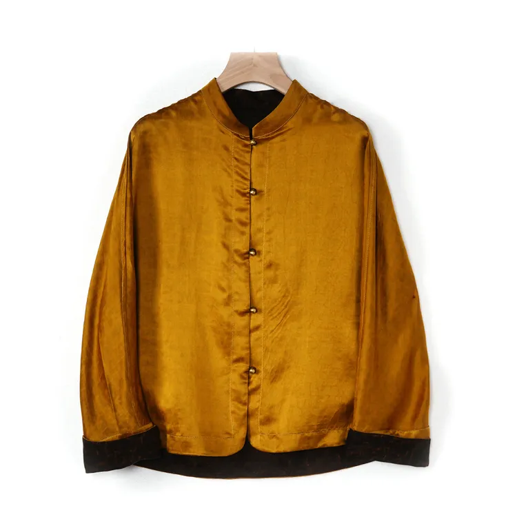 【澜亭絮絮】桑蚕丝香云纱金锻龟双面双穿外套1097-1