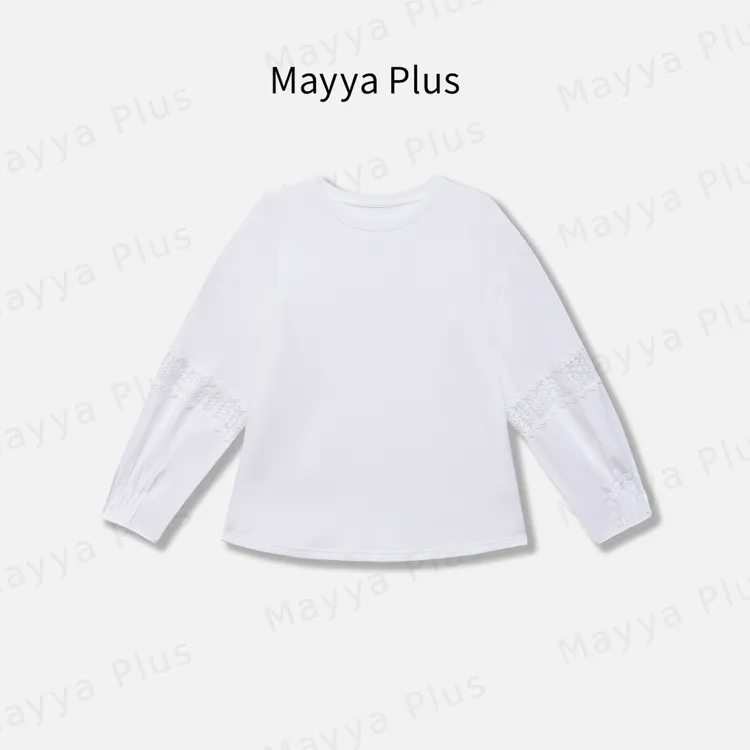 【朦胧月光】MayyaPlus小众设计感蕾丝拼接T恤百搭显瘦上衣32536731