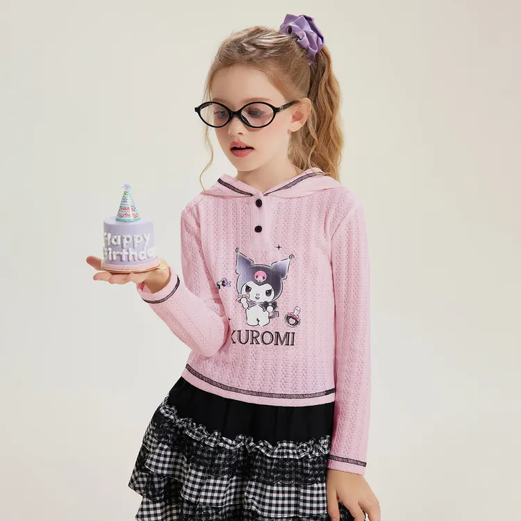 开衫童装HELLO KITTY凯蒂猫库洛米联名款女童秋季T恤2025连帽上衣