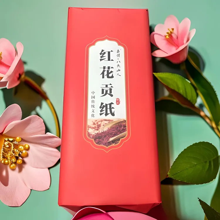 【红花云龙皮纸】纯手工红花云龙四尺六尺生宣国画山水书法作品纸