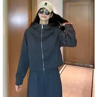 La Chapelle/拉夏贝尔2025秋季新款卫衣女装休闲连帽外套显瘦穿搭